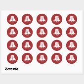ZILVEREN BELLETJES / Kerststickers Ronde Sticker (Vel)