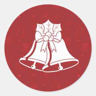 ZILVEREN BELLETJES / Kerststickers Ronde Sticker