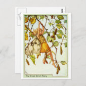 Zilveren berkenfee briefkaart (Voorkant / Achterkant)