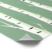 Zilveren berkenstammen poster (Hoek)