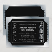 Zilveren Bioscoopkaartje Kaart (Voorkant / Achterkant)