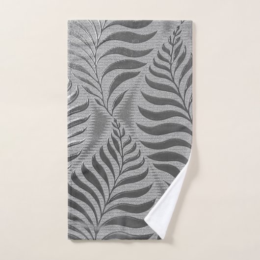 Zilveren blad motief bad handdoek (Handdoek)