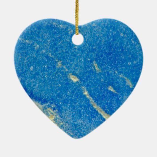 Zilveren blauw gesmolten glas keramisch ornament (Achterkant)