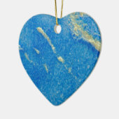 Zilveren blauw gesmolten glas keramisch ornament (Links)