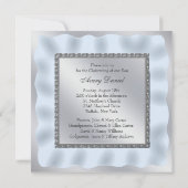 Zilveren Blauwe Baby Boy Foto Doop Doop Kaart (Achterkant)