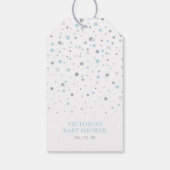 Zilveren & blauwe ballonnen | Party Dank u Favor T Cadeaulabel (Achterkant)