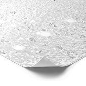 Zilveren blauwe bloemen bruiloft programma poster (Hoek)