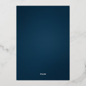 Zilveren, blauwe en groene geruite kerstfotokaart folie feestdagenkaart (Achterkant)