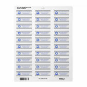 Zilveren Blauwe Ster van David Mitzvah Chanoeka Etiket (Full Sheet)