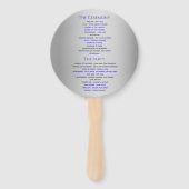 Zilveren Blauwe Trouwprogramma Handwaaier (Achterkant)