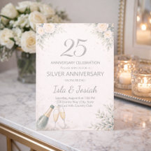 Zilveren Bloemen 25e Jubileum Uitnodiging