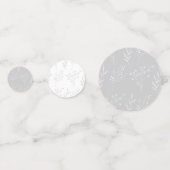 Zilveren Bloemen Boho Bruiloft Confetti (Voorkanten)