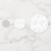 Zilveren Bloemen Boho Bruiloft Confetti (Achterkanten)