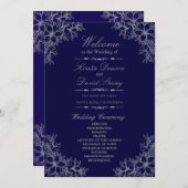 Zilveren bloemenbruiloft programma (Voorkant / Achterkant)