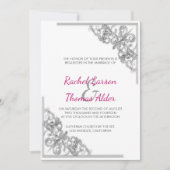 Zilveren Bloemenframe Trouw Kaart (Voorkant)