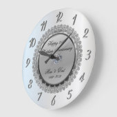 Zilveren bloemige diamant 25ste huwelijksverjaarda grote klok (Hoek)