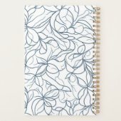 Zilveren bloemmotief planner (Achterkant)