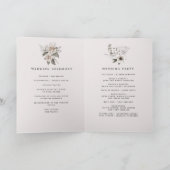 Zilveren Blush Bloemen Elegant Bruiloft Programma (Binnen)