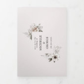 zilveren blush bloemendrievoudige bruiloft uitnodi drieluik uitnodiging (Cover)