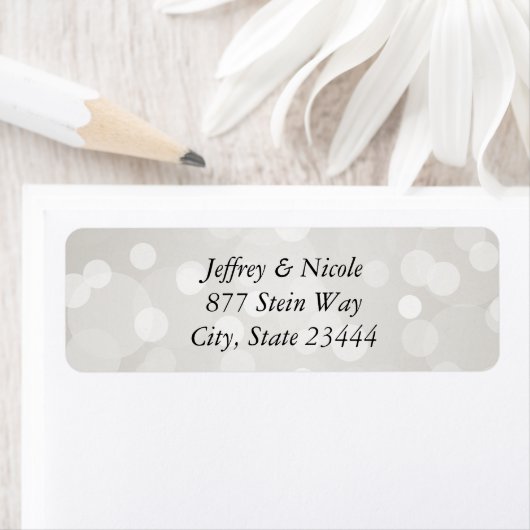 Zilveren Bokeh Elegant aangepaste bruiloft Etiket (Insitu)