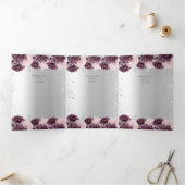 Zilveren bordeaux bloemen zakelijke brochure drieluik kaart (Binnen)