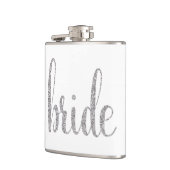 Zilveren bruidskolf, glitterlettertype heupfles (Links)