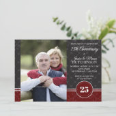 Zilveren Bruiloft 25 Jaar Uitnodiging (Staand voorkant)