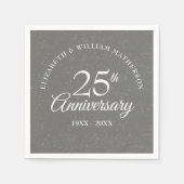 Zilveren bruiloft 25e Jubileum Stardust Confetti Servet (Voorkant)