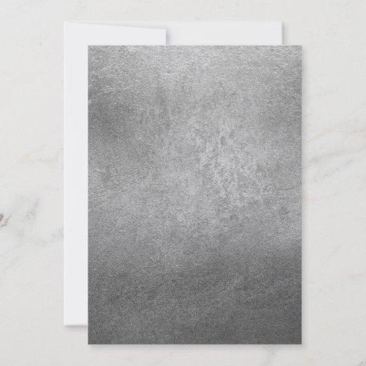 Zilveren Bruiloft Metallic Uitnodiging (Achterkant)