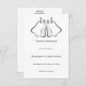 Zilveren bruiloft programma bellen en lint (Voorkant / Achterkant)