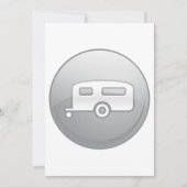 Zilveren camper trailer icoon minimalistische RV Kaart (Voorkant)