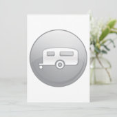 Zilveren camper trailer icoon minimalistische RV Kaart (Staand voorkant)
