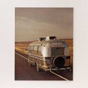 zilveren camper trailer legpuzzel