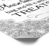 Zilveren Candybuffet Feest Poster (Hoek)