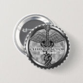 Zilveren chiropractor ronde button 5,7 cm (Voorkant /achterkant)