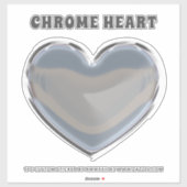 Zilveren Chrome Hart Sticker (Vel)