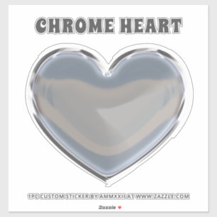 Zilveren Chrome Hart Sticker