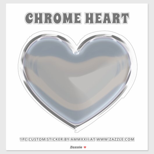 Zilveren Chrome Hart Sticker (Vel)