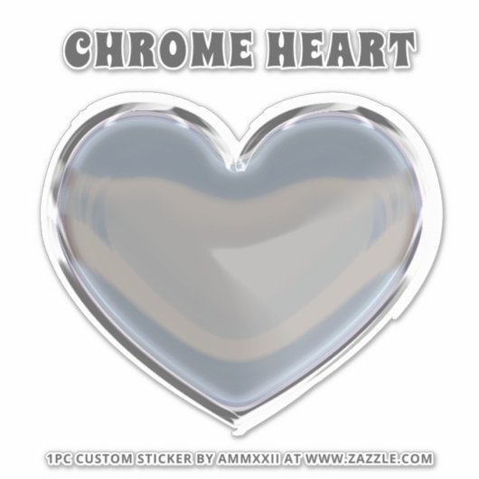 Zilveren Chrome Hart Sticker (Voorkant)