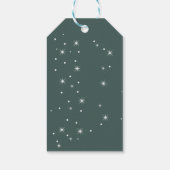 Zilveren Confetti, sterren, kerstboom Cadeaulabel (Achterkant)