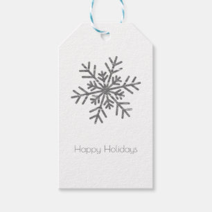 Zilveren Crinkle Winter Wonderland Sneeuwvlok Eleg Cadeaulabel