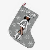 Zilveren danser kerst kous grote kerstsok (Voorkant (Hangend))