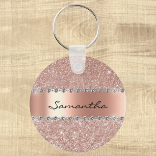 Zilveren Diamant Glitter Bling Metallic Monogram S Sleutelhanger
