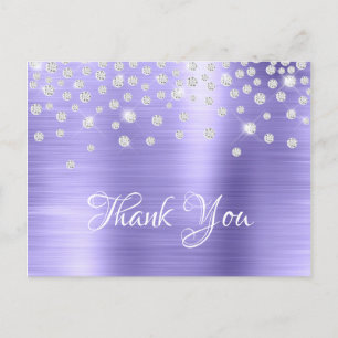 Zilveren Diamanten Confetti Periwinkle Zijdeachtig Briefkaart