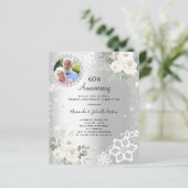 Zilveren diamanten en bloemen 60ste trouwdag uitno (Staand voorkant)