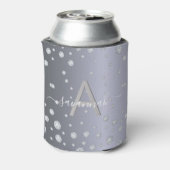 Zilveren diamanten monogram feestnaam blikjeskoeler (Blikje Achterkant)