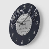 Zilveren Diamanten Zwarte Roos 25ste Verjaardag Grote Klok (Hoek)