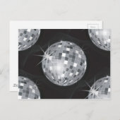 zilveren disco-bal briefkaart (Voorkant / Achterkant)