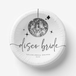 Zilveren Disco Bal Disco Bruid Bruidsfeest Papieren Kommen