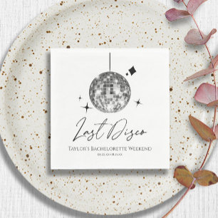 Zilveren Disco Bal Laatste Disco Meidenavondfeest Servet